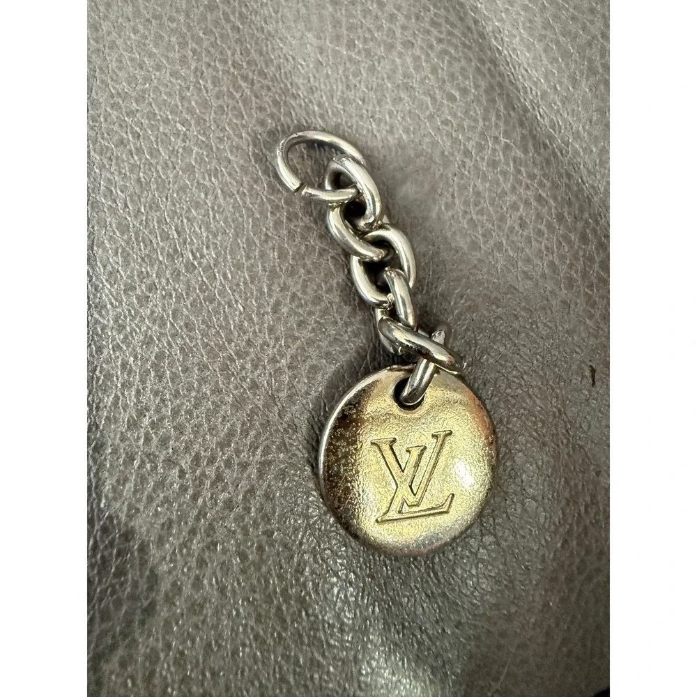 Louis Vuitton Silver Tone Round LV Monogram Bag Charm Zipper Pull Replacement